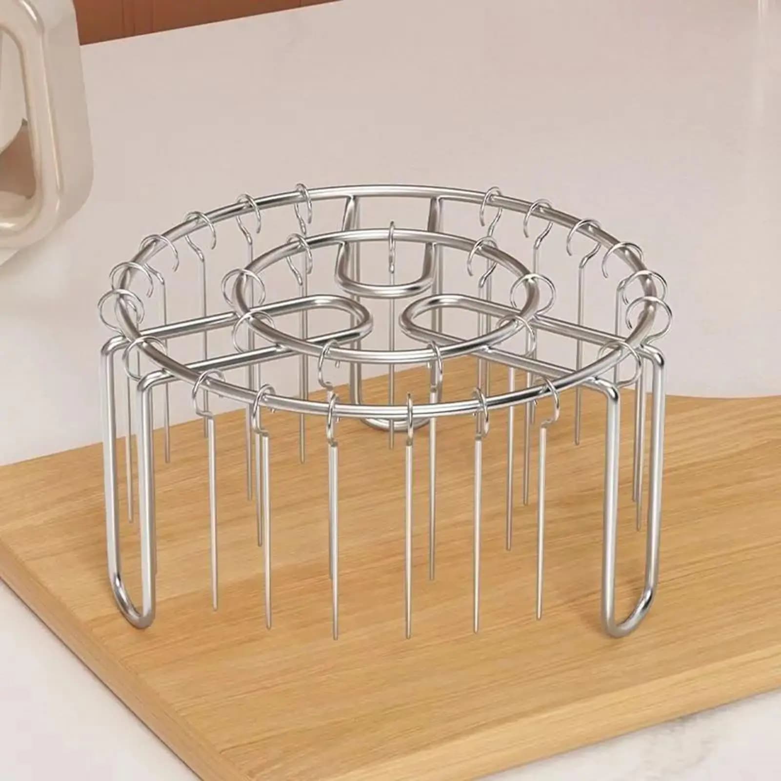 Griglia per Friggitrice ad Aria Riutilizzabile, Spiedini Antiaderenti per Barbecue, Spiedini in Acciaio Inox Resistenti al Calore, Utensile da Chef Antiruggine