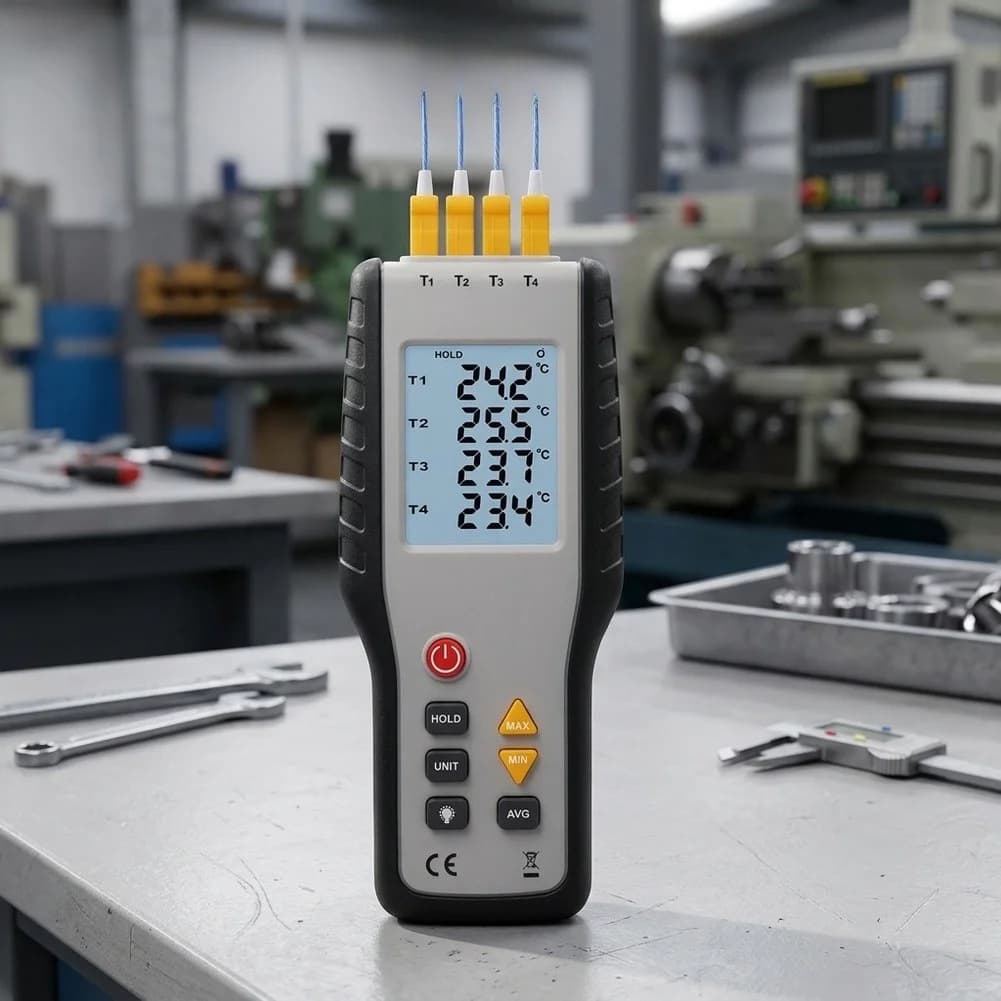 1Pc 4-Channel Digital Thermocouple Thermometer HT-9815 For Type K Probe Temperature Measurement HVAC Lab Industrial Tool