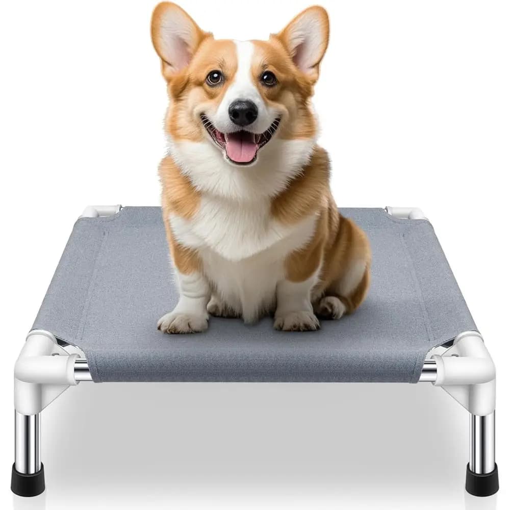 Letto per cani rialzato per cani di piccola taglia, lettino per cani rinfrescante per esterni per piccoli animali domestici, lettino per cani rialzato staccabile per interni con piedini antiscivolo