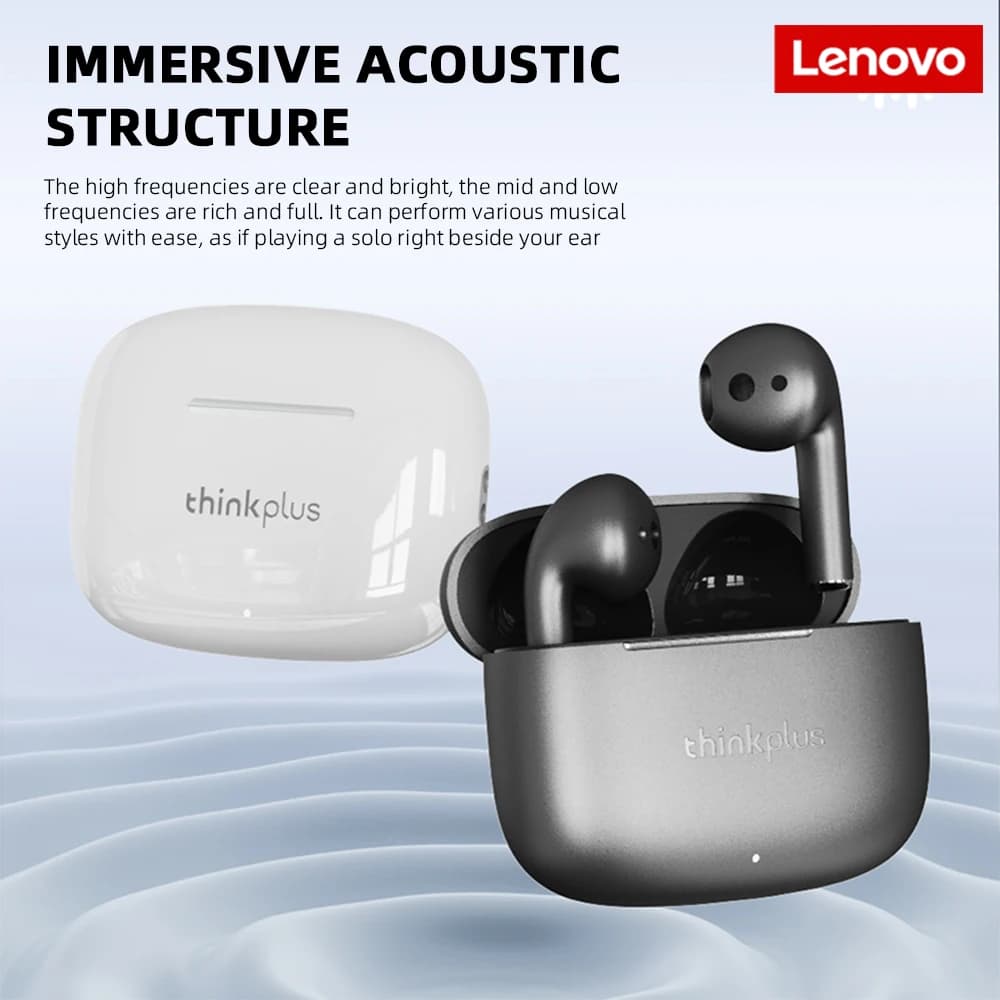 Lenovo True Wireless Bluetooth 5.4 Earphones 20 Hours Battery Life High Resolution Sound Quality Semi In Ear Earphones LP30Pro