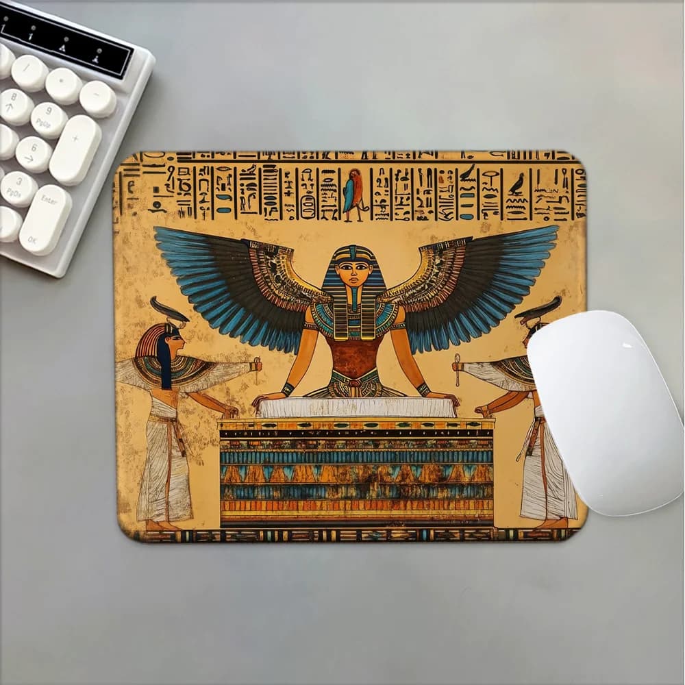 Tappetino per computer con motivi artistici e culturali egiziani, accessori da scrivania, tappetino per mouse per PC gamer, tappetini da gioco, tappetino per mouse anime, decorazione da tavolo