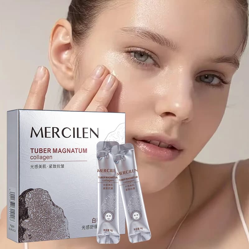 MERCILEN White Truffle Collagen Moisturizing Mask 4g x 20 packs, deeply moisturizes, nourishes, and tightens the skin, deeply cleanses, brightens, and evens out skin tone, making the skin look younger, a skin care product suitable for all skin types