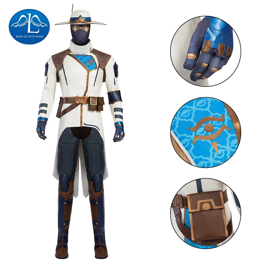 Valorant Cypher Cosplay Costume Full Set Coat Harness Custom Size XS-XXXL Halloween Christmas Comic Con