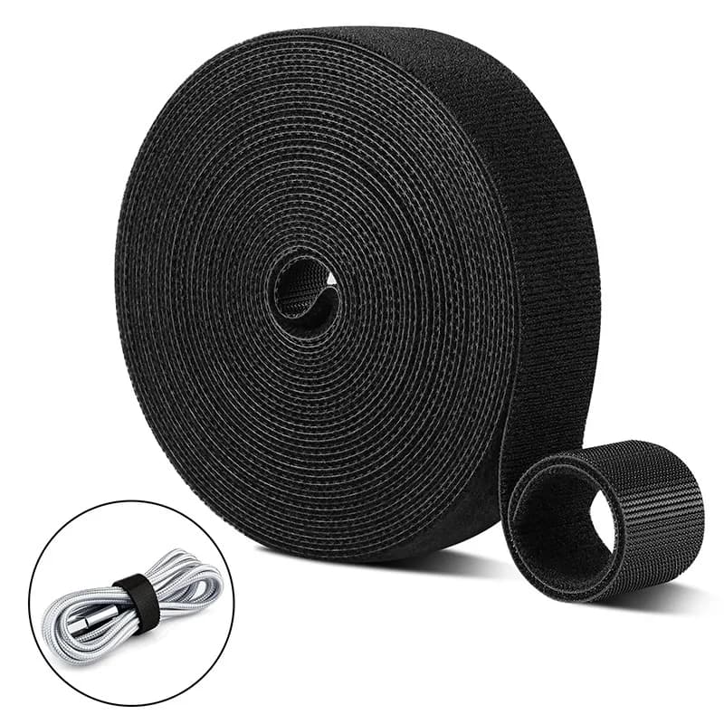 1m 3m 5m/Roll Fastening Tape Cable Ties Reusable Hook Loop Straps Double Side Hook Roll Wires Cords Management Organizer Straps
