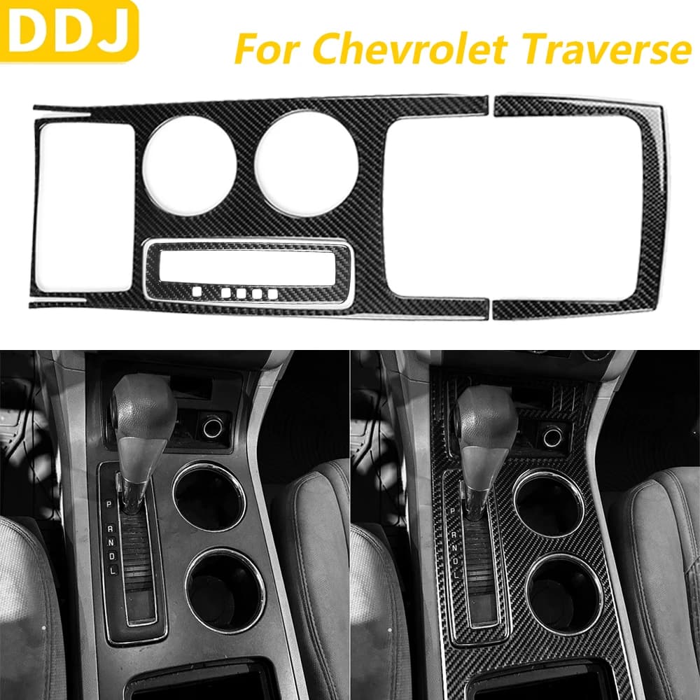 For Chevrolet Traverse 2009-2012 In Carbon Fiber Gear Shift Wallet Box Trim Covering Suite Auto Accessories Sticker
