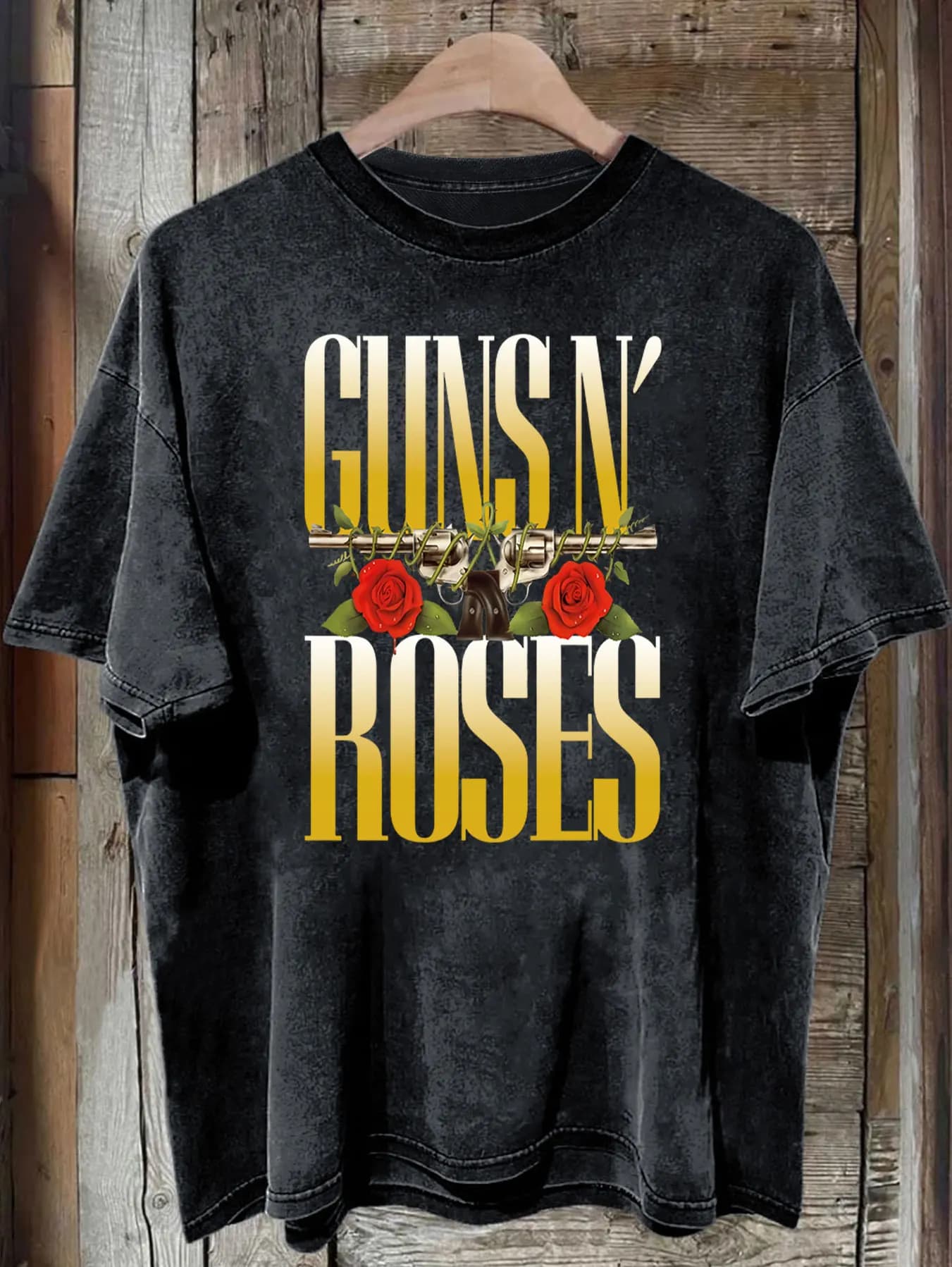 GUNS ROSES T-shirt vintage lavate con motivo T-shirt con grafica a fascia T-shirt unisex moda Y2k per donna