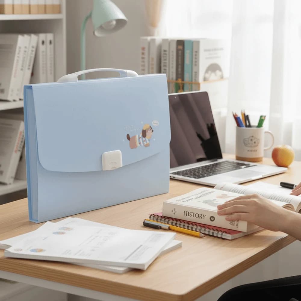 13 Pockets Expanding File Folder a4 Size Multi-Layer Paper Document Storage Holder Large Capacity with Handle Portable Organ Bag