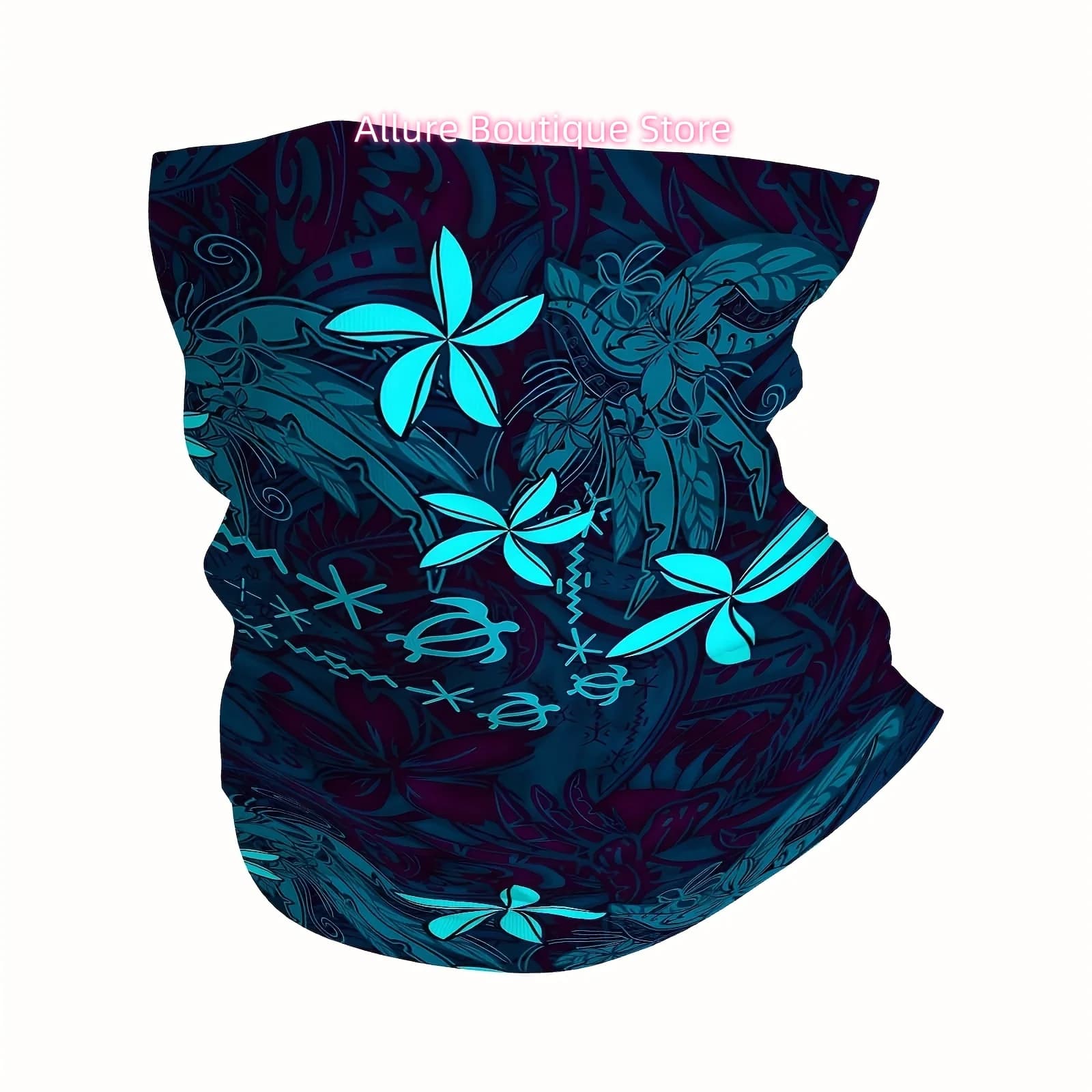 Blue, Floral Print Scarf, Multi Functional Mask and Neck Mask, Suitable for Outdoor and Unisex Headscarves, Family Gatherings, H