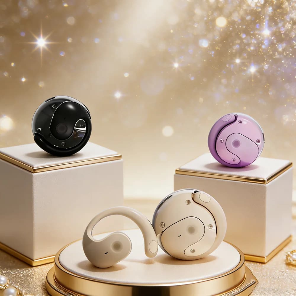 Auricolari wireless Bluetooth 5.3 per chiamate vocali HD, cuffie con riduzione del rumore, auricolari portatili con microfono per tutti gli smartphone