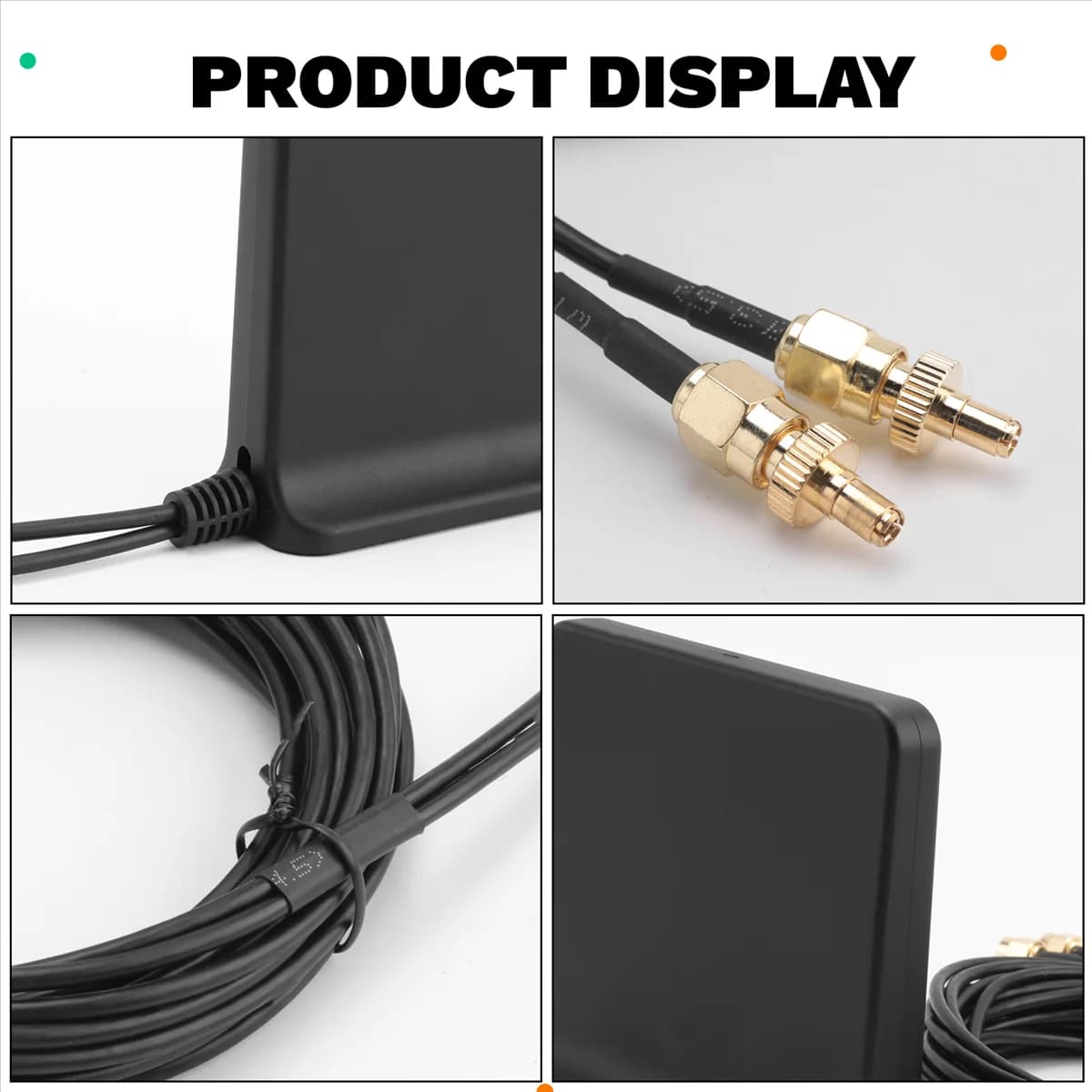 Antenna segnale Boost 5G 4G LTE 3G GSM Mimo Antenna ad alto guadagno 12Dbi 600-6000Mhz Antenna WiFi Omni esterna (Nero con adattatore Ts9)