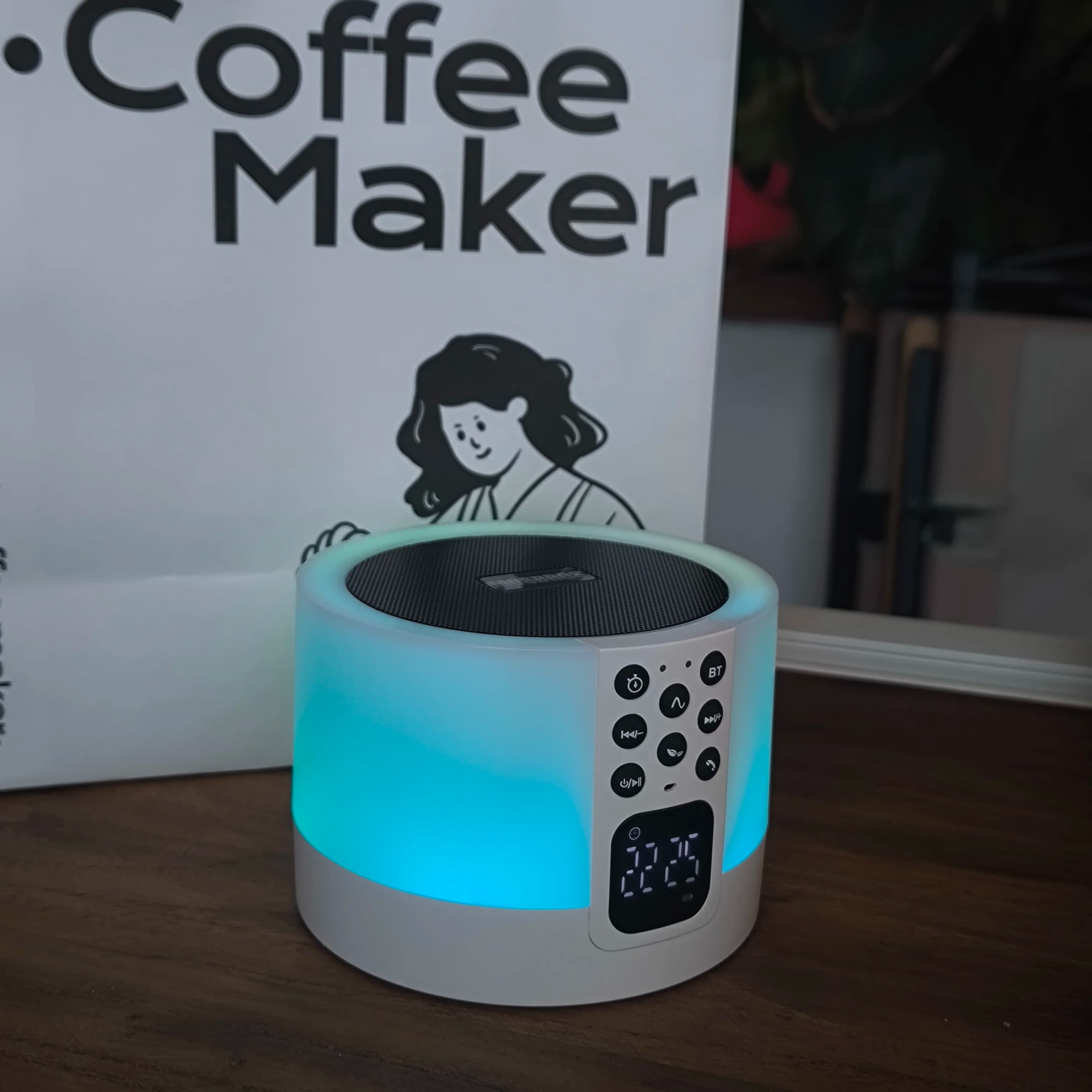 Lampada Luce notturna con altoparlante wireless BT Touch Control Sleep Helper Macchina musicale con rumore bianco e 9 suoni Hifi naturali