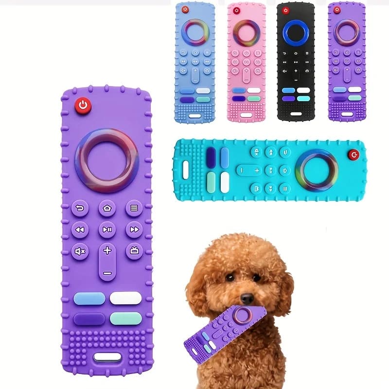1 pezzo da masticare giocattolo per la dentizione del cane telecomando in silicone per cuccioli-opzioni multicolori disponibili, materiale in silicone, bastoncino per la dentizione dell'animale domestico