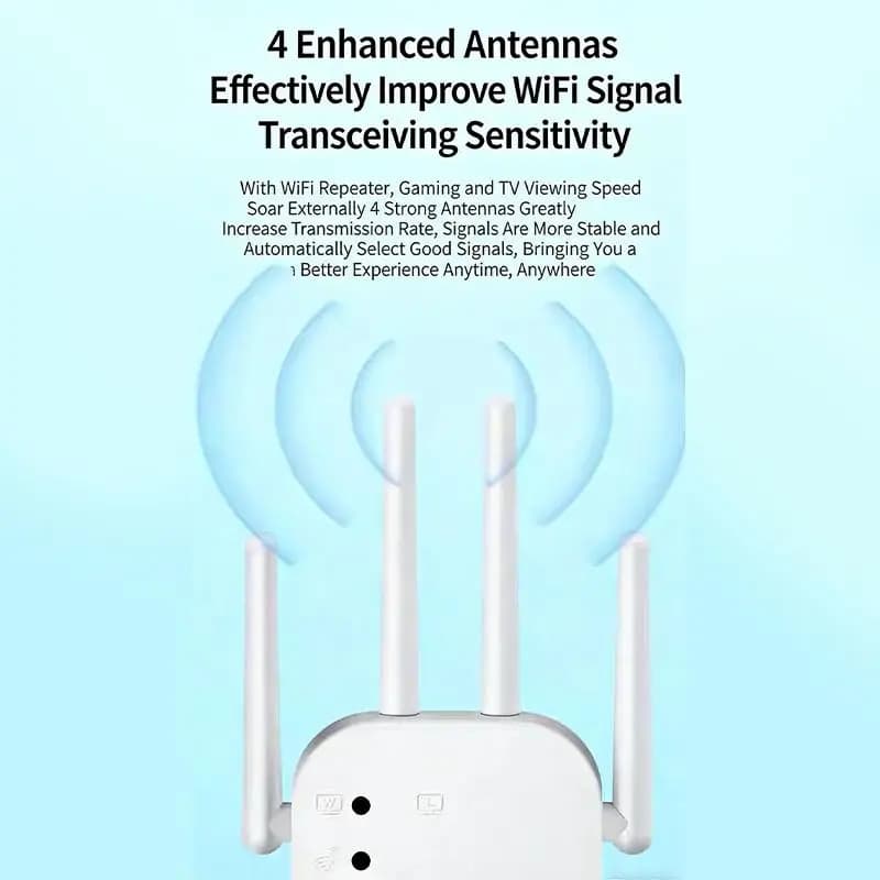 Amplificatore di Segnale WiFi 300Mbps 2.4G, Ripetitore Wireless per Internet Affidabile in Aree di Lavoro e Studio