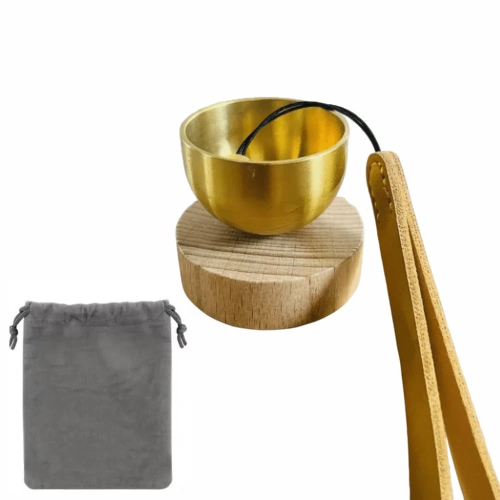 Decompress Mini Tibetan Singing Bowl Music with Storage Bag Meditation Bowl Relaxation Portable Copper Sound Bowl Yoga