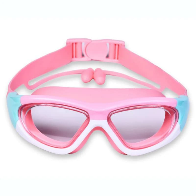 Children's Swimwear Children's Pool Glasses Waterproof Water Glasses Fencing with Large Frame Silicone Ear Caps Connected