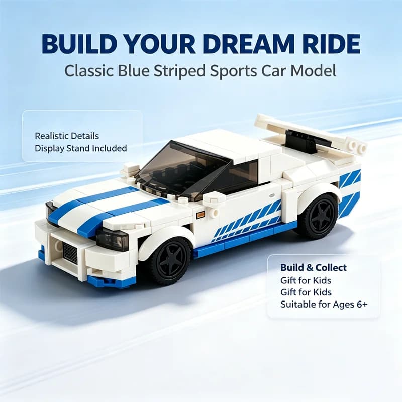 MOC creative remote control car classic building block racing model 1:20 assembly building block remote control toy car boy gift