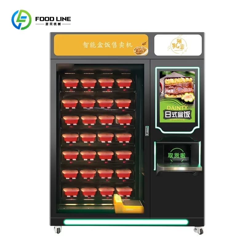 Distributore automatico commerciale automatico di panini per il pranzo con scatola di fast food Distributori automatici di alimenti caldi Distributore automatico di scatole per il pranzo