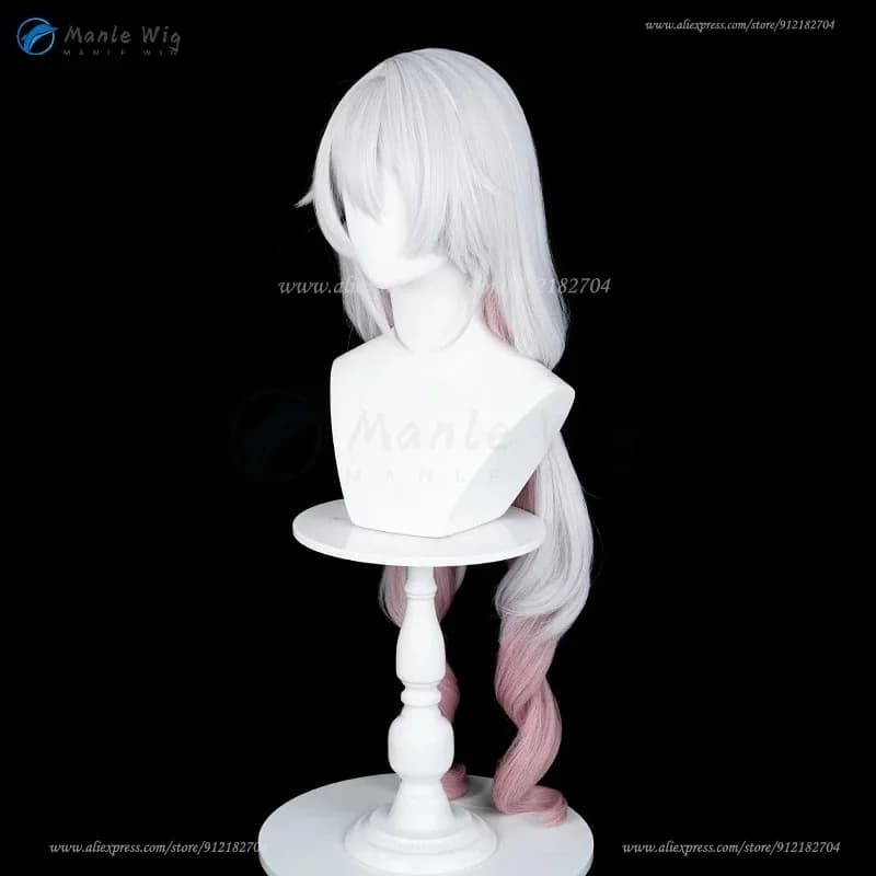 e;5'v\7,j/3;Theresa Apocalypse Cosplay Wig Anime 90cm Silver White Pink Gradient Wigs Heat Resistant Synthetic8'j.9\k;5,h/
