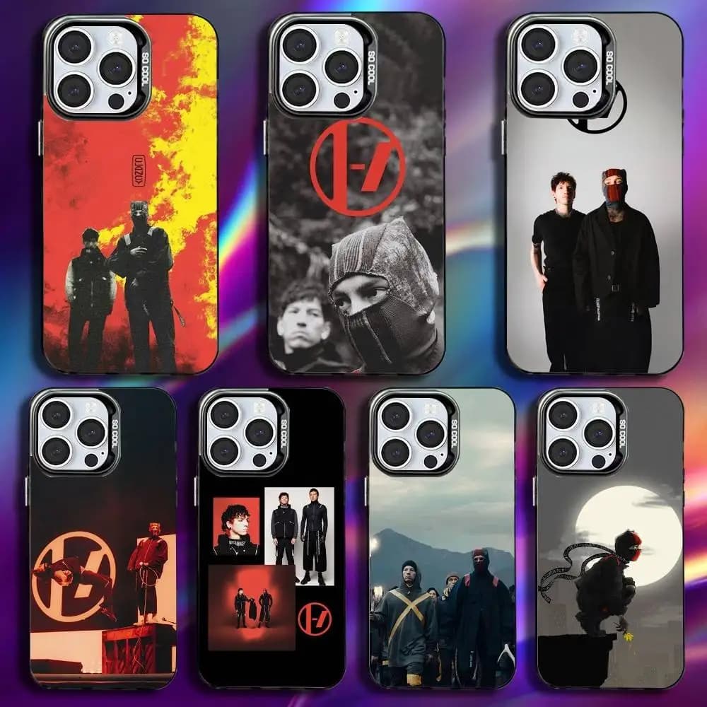 T-Twenty one pilots Phone Case For iPhone 16,15,14,13,12,11,Pro,Max,Plus,Mini,XS,SE Anti Fall Black Matte Hard Bumper