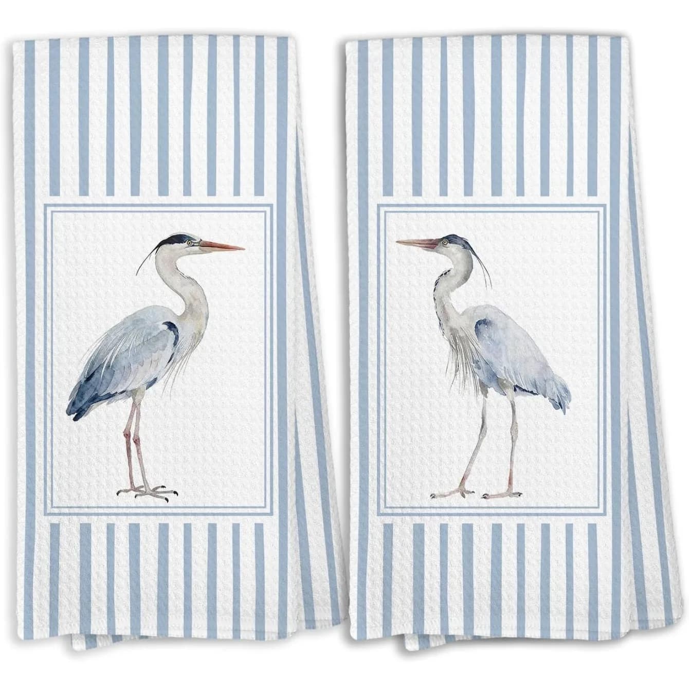 2-Pack beach blue egret hand towel set, suitable for bathroom/kitchen/bar, kitchen hand towel