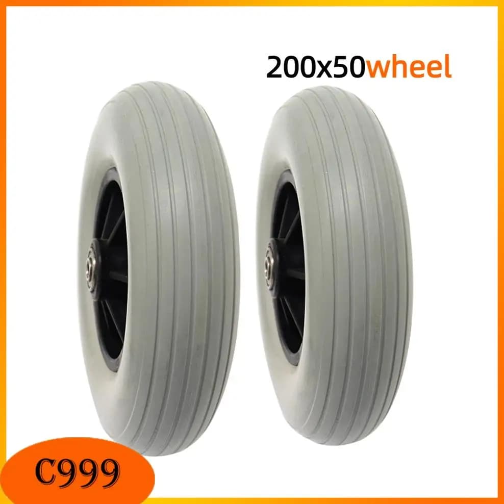 Ruote per Sedia a Rotelle 8 Pollici 200X50, Ruote Anteriori in EVA Espansa 200X50mm per Sedia a Rotelle Elettrica, Parti di Ricambio