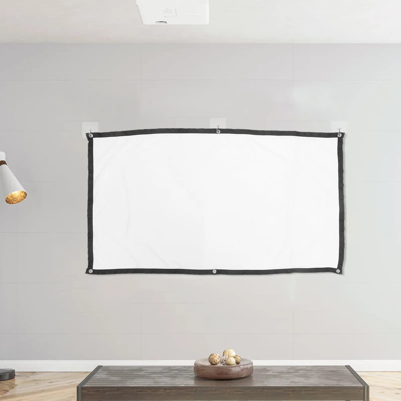 Set Schermo per Proiettore Premium in Poliestere 60 Pollici Pieghevole Portatile Anti-Piega per Interni ed Esterni, Cinema Domestico, Campeggio