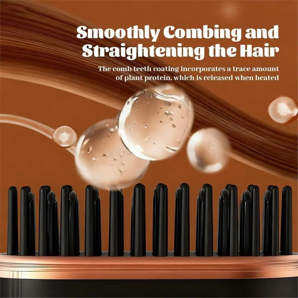 [BLACKFRIDAY]Mini Straightener, Rechargeable Portable Hair Straightener Brush, 3-Control & Fast Heating Technology Black