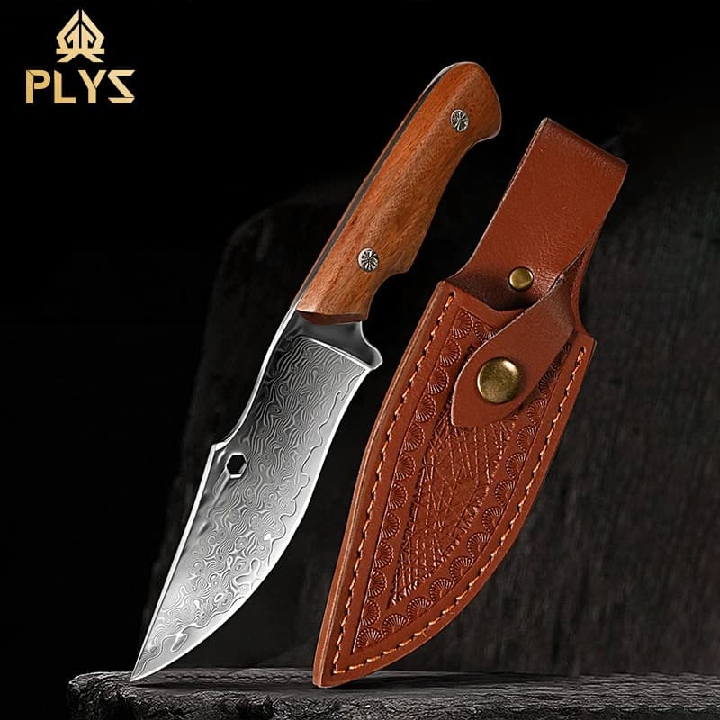 Premium bone knife with wooden handle Professional kitchen knife for chef in Damascus sharp mannaia meat knife Sashimi salmon slicer
