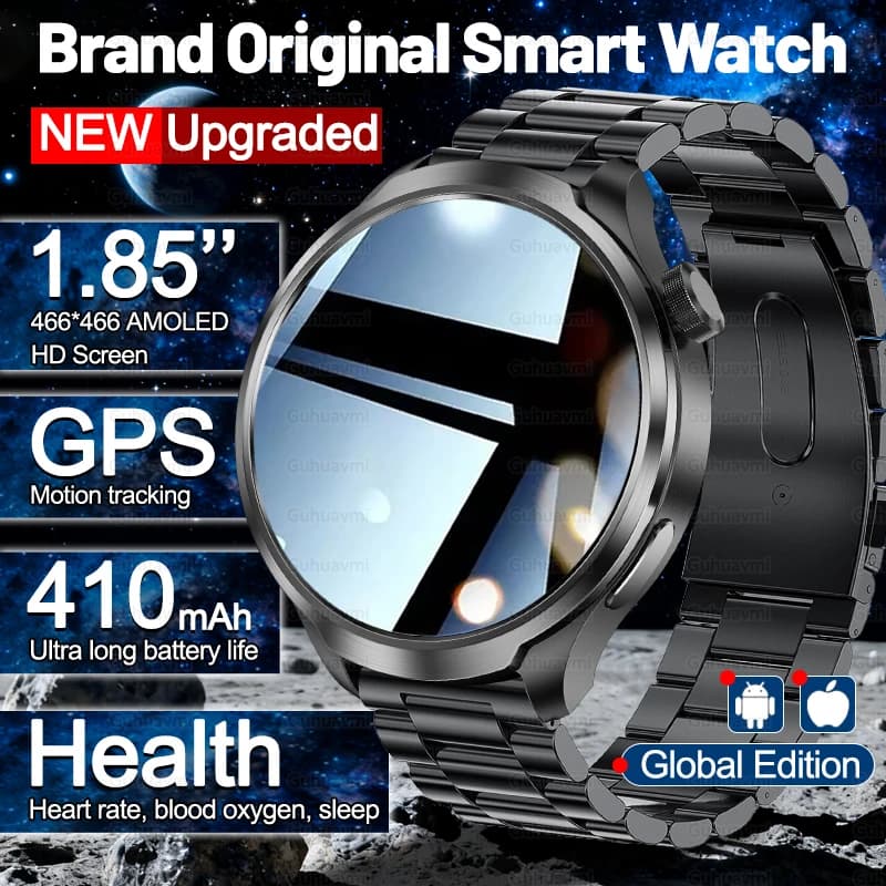 DK69 GPS Track Smart Watch 1.85-inch HD Screen G-Sensor NFC Bluetooth Call Health Detection IP67 Waterproof Sports Mode Watch