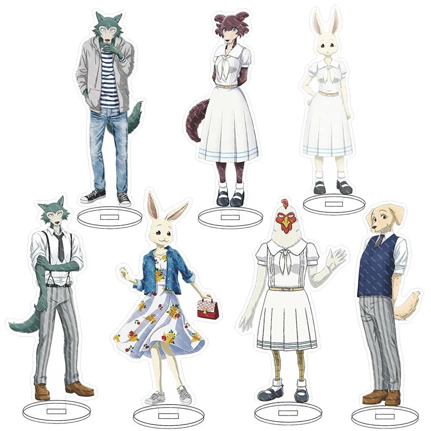 16CM Anime BEASTARS Legoshi Louis Juno Hal Jack Gohin Cos Acrylic Figure Stand Ornaments Desk Decor Exquisite Halloween Gifts