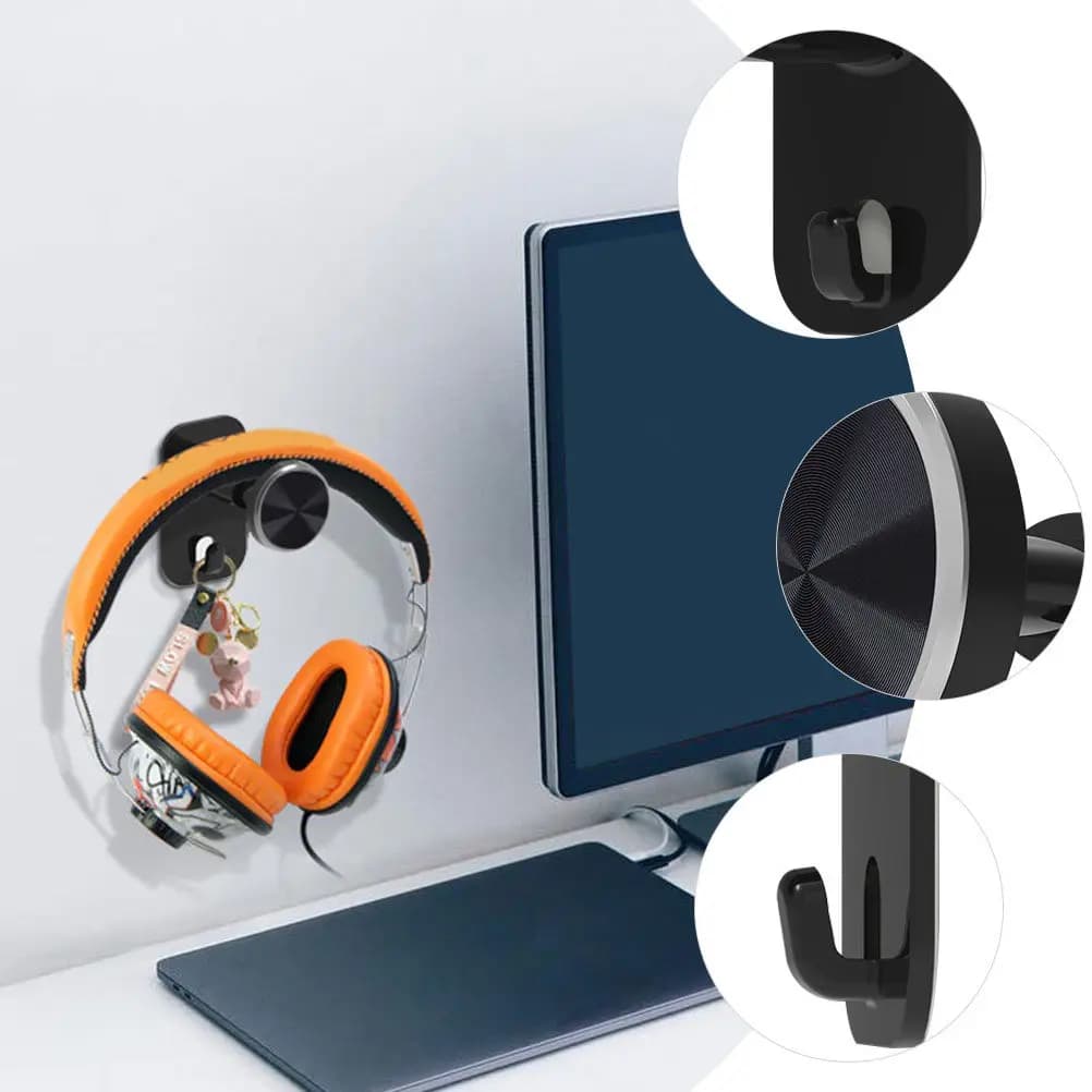 Supporto per cuffie in plastica, supporto regolabile per cuffie da scrivania, porta cuffie da gioco, gancio girevole