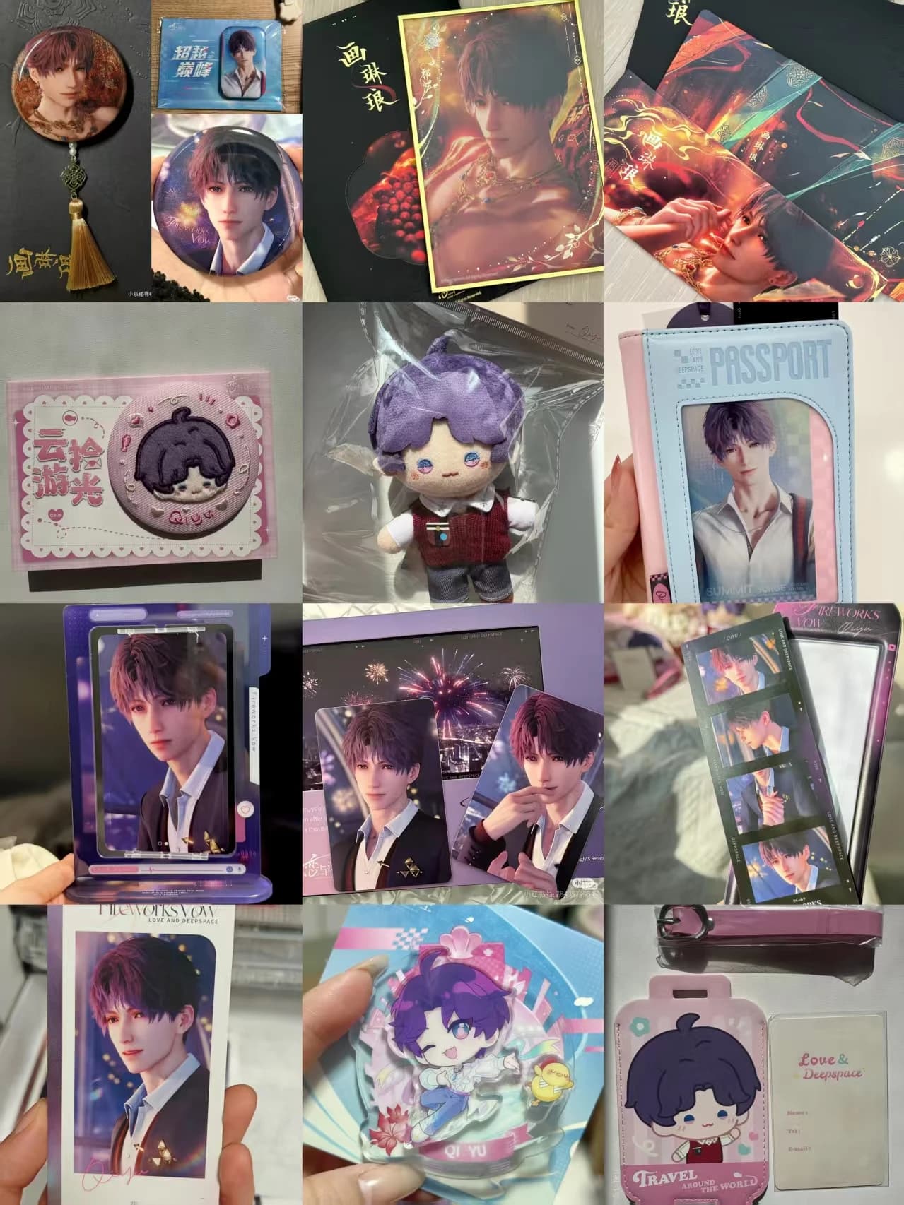 Ufficiale in magazzino Love and Deepspace Wander in Wonder Rafayel Supporto girevole Porta passaporto Badge Etichetta per bagagli Ciondolo per carte