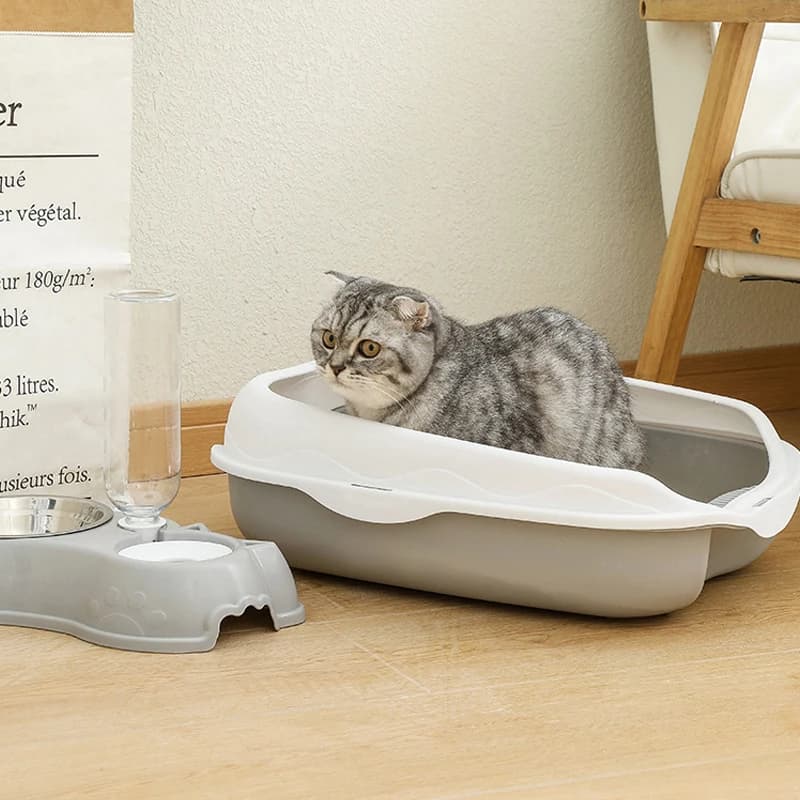Lettiera semichiusa Toilette per gatti a prova di spruzzi Articoli per la pulizia di gatti di grandi dimensioni Ciotola per cacca di gatti di grandi dimensioni Bupplies per animali domestici