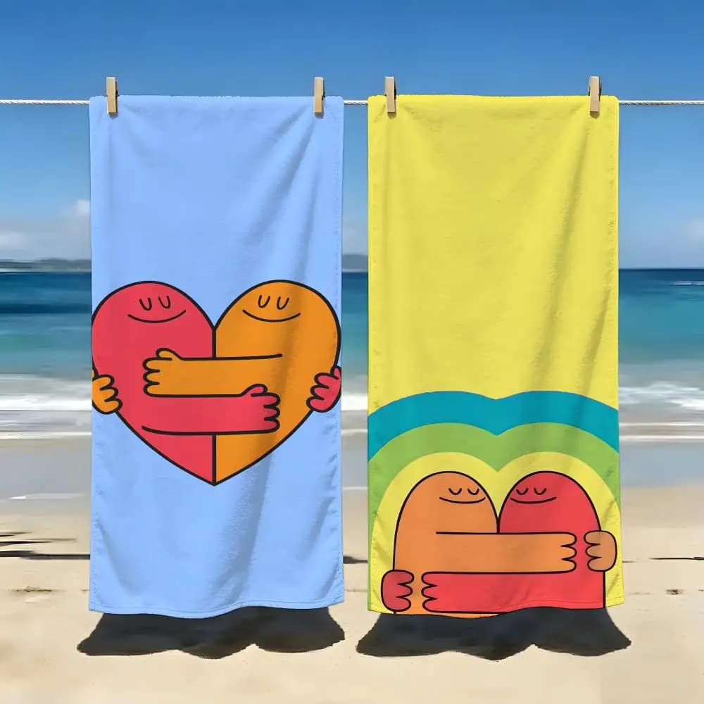 Art B-Big H-Hugs Asciugamano da spiaggia per viaggi, palestra, doccia, lusso, leggero, per campeggio, piscina