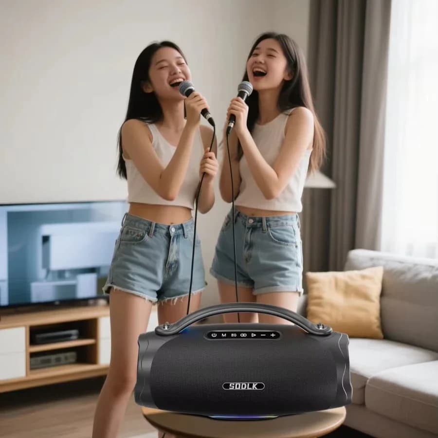 Amplificatore vocale wireless da 300 watt con microfono, sistema di altoparlanti portatile, per eventi, canto, karaoke per feste