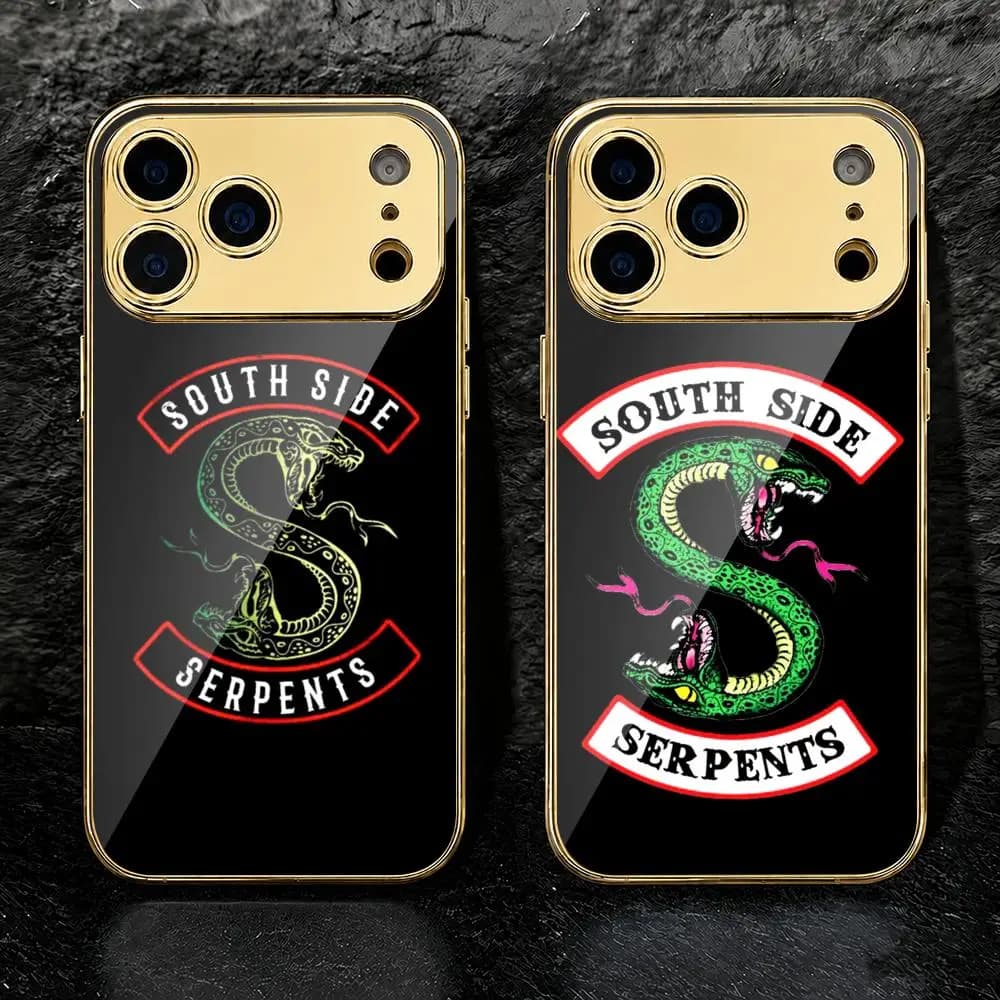 South Side Serpents Phone Case For iPhone 17 16 15 14 13 12 Pro Max Plus Electroplated Metal Frame Slim Anti-Slip Cover