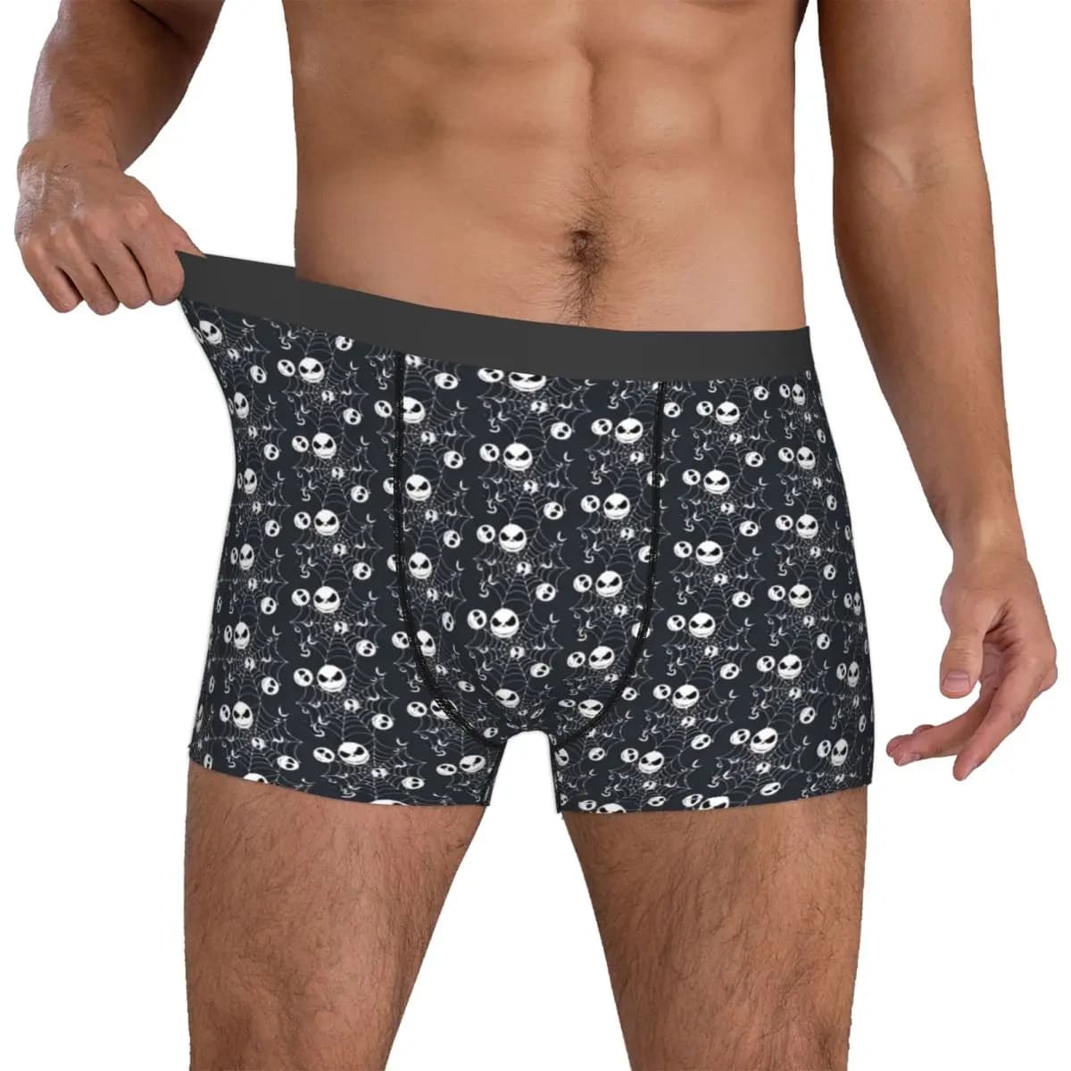 Intimo personalizzato Skellingtones Skull da uomo con stampa collage, boxer, slip, mutande morbide