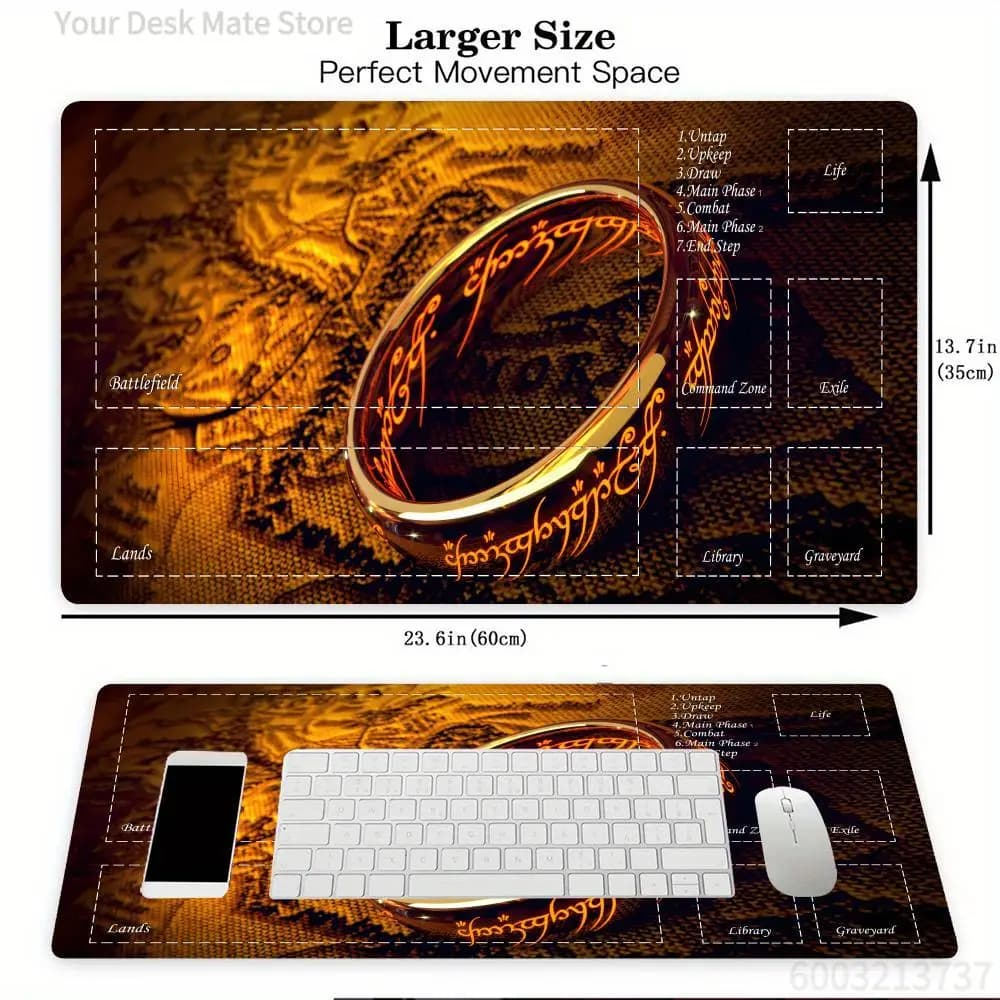 1Pcs Lord of the Rings One Ring Print Stitched Edges Large Non-Slip Gaming MTG Playmat Mouse Pad Desk Mat