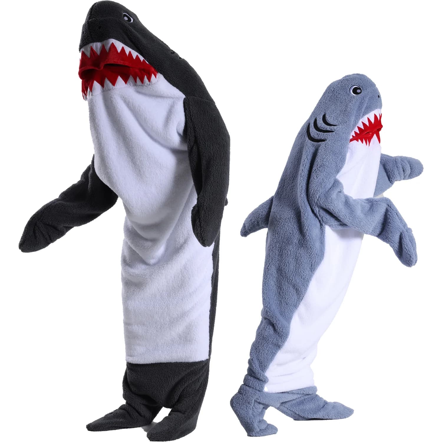 2024 squalo delfino balena sacco a pelo coperta in pile soffice tutina pigiama per bambini adulti cartone animato animale coperta con cappuccio