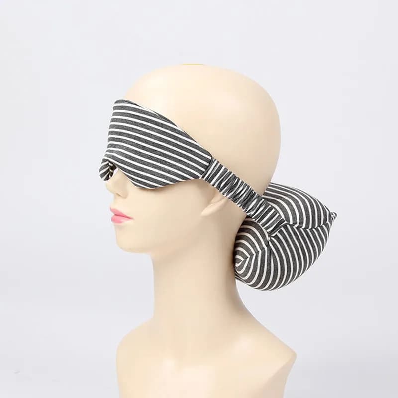 Cuscino per maschera per gli occhi Maschera per il comfort da viaggio Cuscino per il collo da viaggio d'affari multifunzione schiumogeno, maschera per gli occhi e custodia con manico