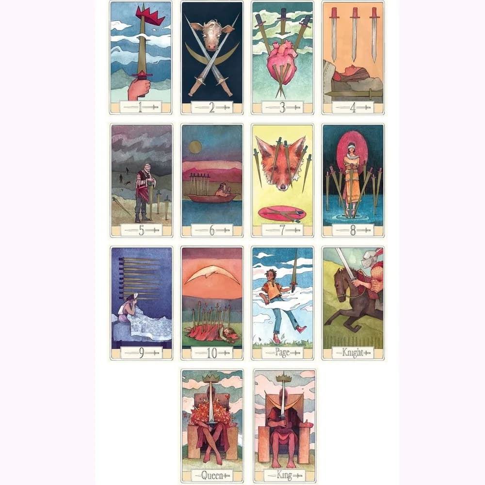 Curious Travels Tarot Composed of Charming Watercolor Illustrations 78 Pcs Cards 10.3*6cm