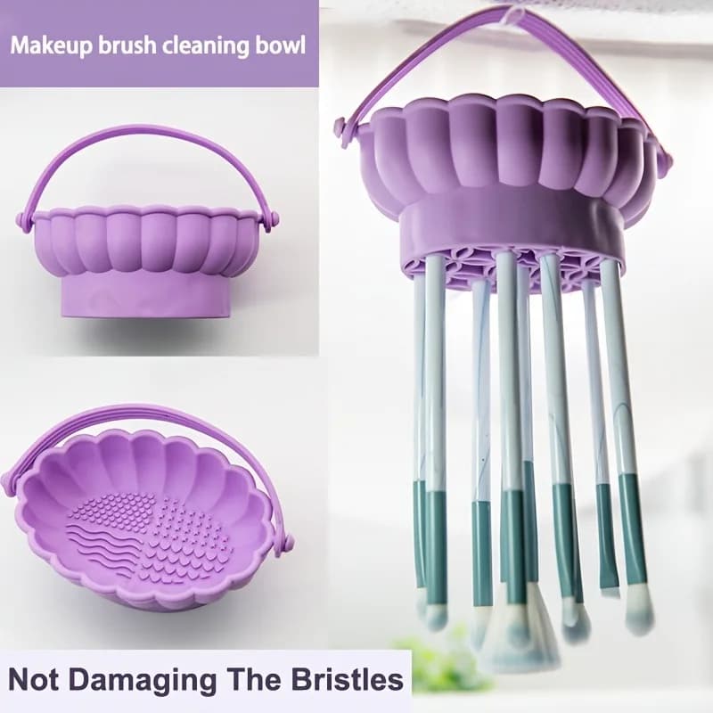 Silicone container for dish washing, makeup brush holder, cleaning holder, beauty blender sponge drying holder, sponge cleaning brush, detergent