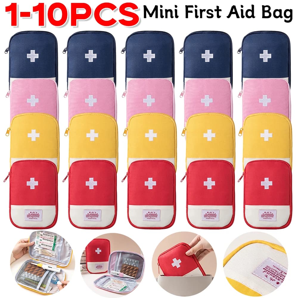 Mini borsa di pronto soccorso Borsa portatile per medicinali di emergenza Borsa per medicinali vuota per campeggio all'aperto Escursionismo Viaggi a casa Emergenza