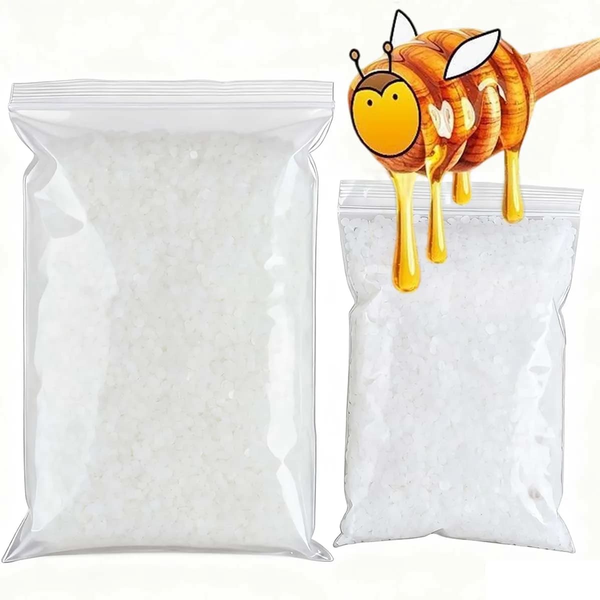 200g-1000g Cera D'api Bianca Pura Naturale Granulare Candela Profumata Materiale FAI DA TE Senza Fumo Stoppini Materiale Fare Forniture Artigianali