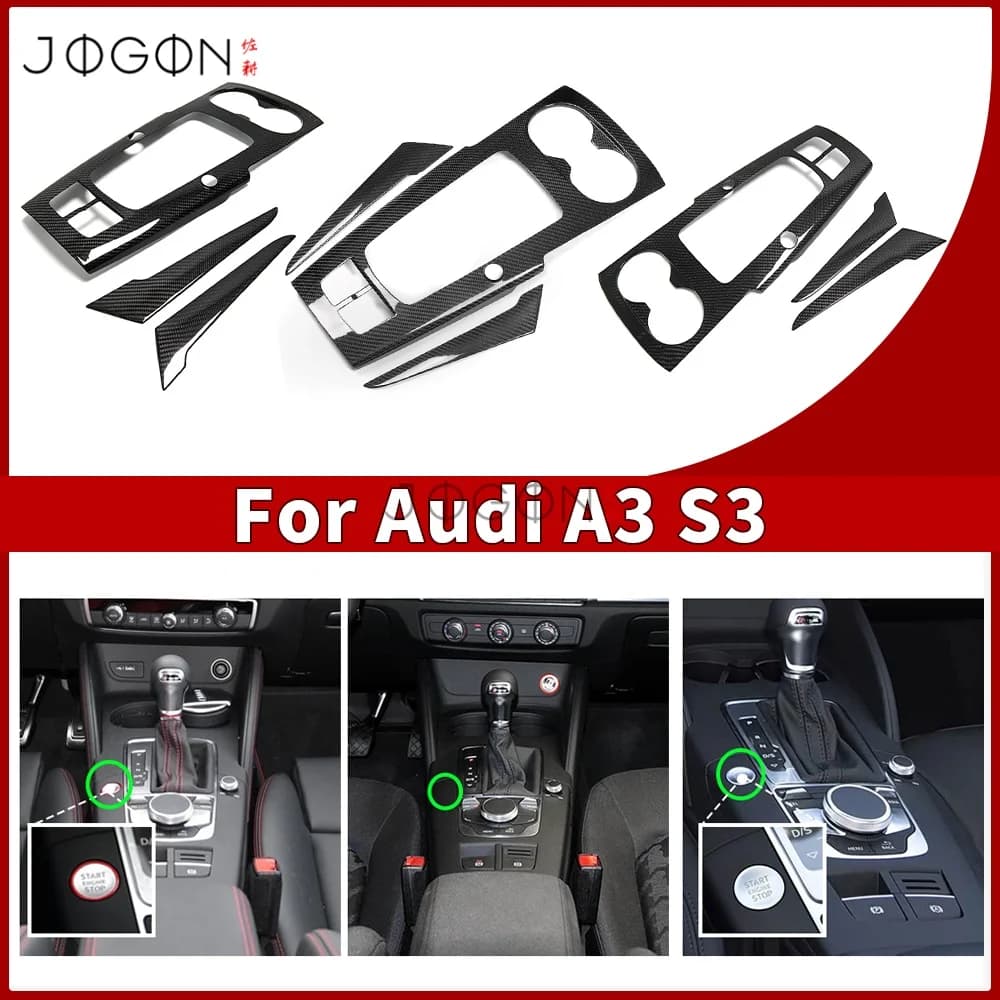 LHD RHD Center Console Gear Shift Panel Trim Door Panel trim Interior Stick-on For Audi A3 8V S3 RS3 2014-2018 Accessories