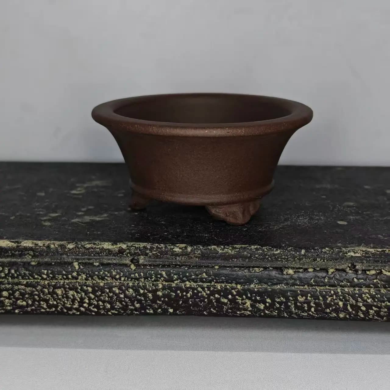 Mini Purple clay Bonsai Pot With cloud feet Desgin