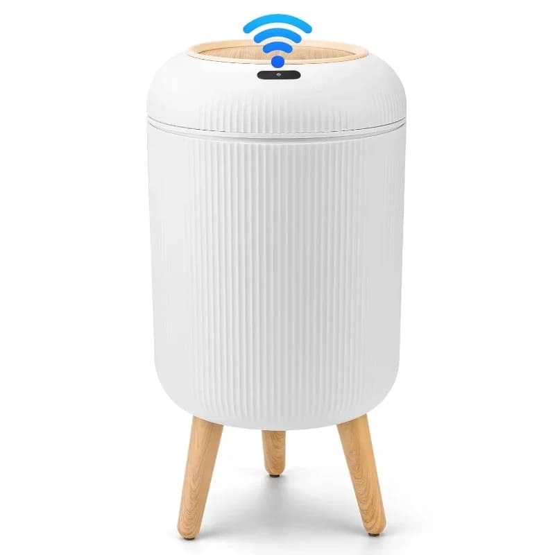 Modern Automatic Smart Trash Can Plastic Waterproof No Electric Shock Sensor for Kitchen Bathroom Waste Basket