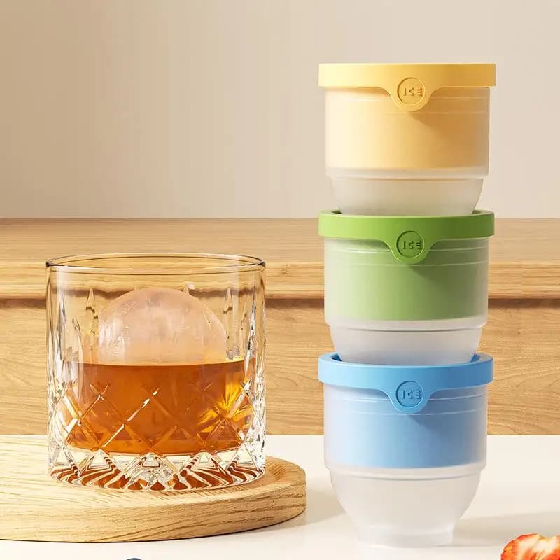 DIY Ice Ball Round Jelly Making Mould For Cocktail Drink Sphere Mold Kitchen Stackable Slow Melting