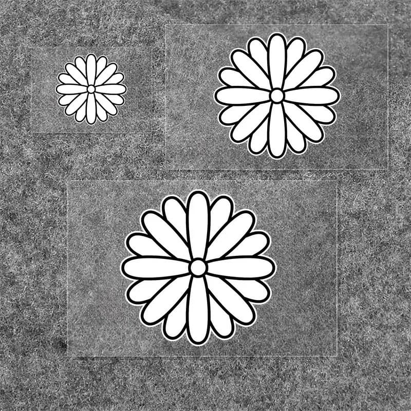 1 SET Adesivo in vinile autoadesivo impermeabile con contorno a forma di fiore di margherita per auto, moto, bici, casco, laptop, decorazione