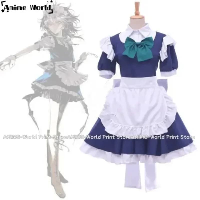 《Taglia》Abito da cameriera Izayoi Sakuya Costume cosplay personalizzato Madeb;4.f'7;j,3'